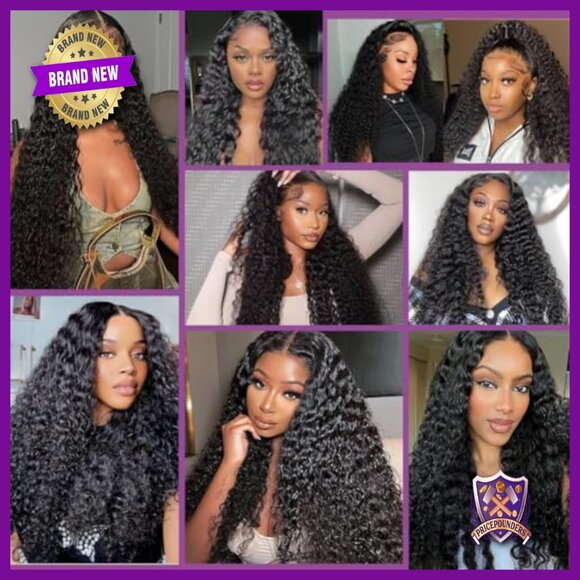 30 Inch Deep Wave Lace Front Wig Human Hair 200% Density Glueless